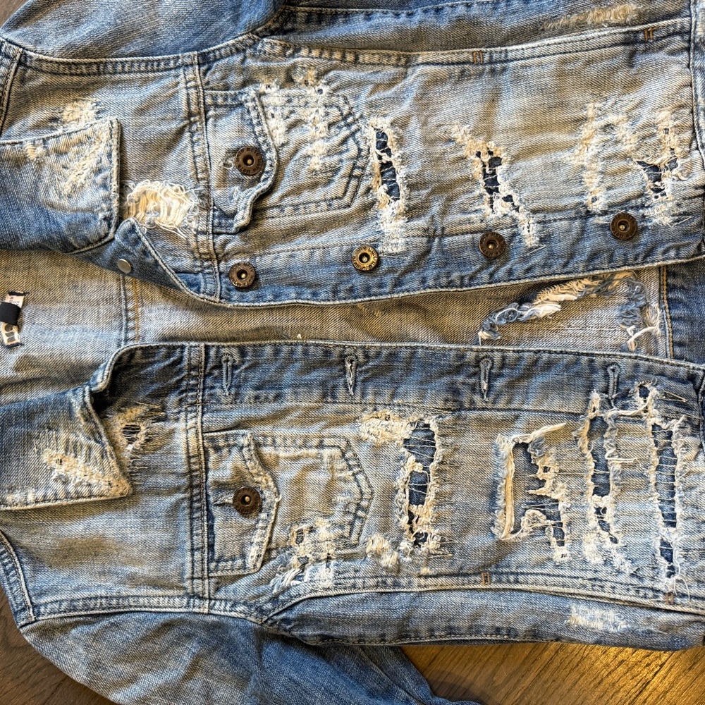 Distressed Blue Denim Jacket - Picture 2 of 3